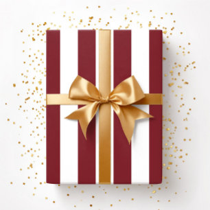 Christmas Red And White Stripes Pattern Wrapping Paper