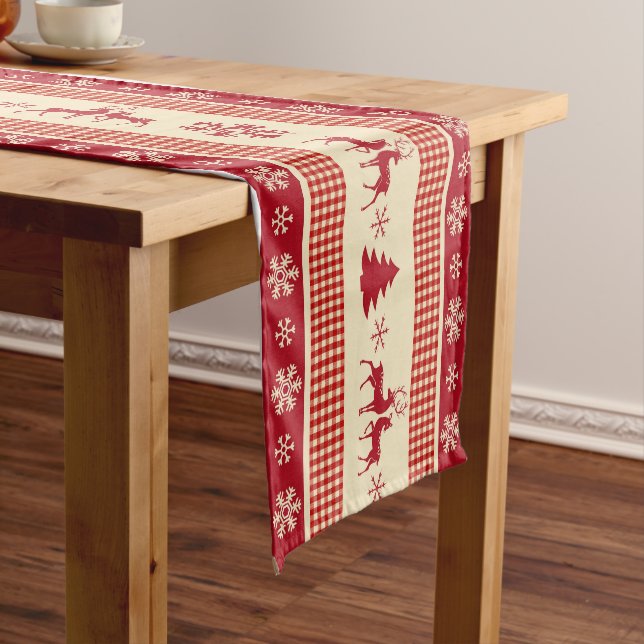 Christmas red and white table runner (In Situ)