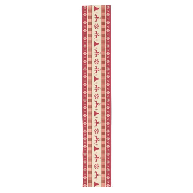 Christmas red and white table runner 16" x 108" (Front)