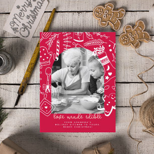 Christmas Red Baking Spirits Bright Photo Card