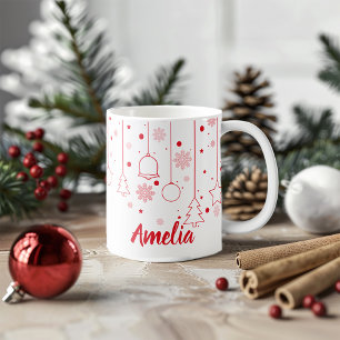 Christmas red Ball star decoration Classic Mug