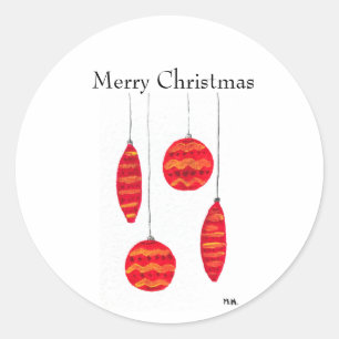 Christmas red baubles T-Shirt Classic Round Sticker