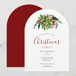 Christmas Red Berries Holiday Party Arch Invitation