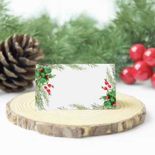 Christmas Red Berries Place Card