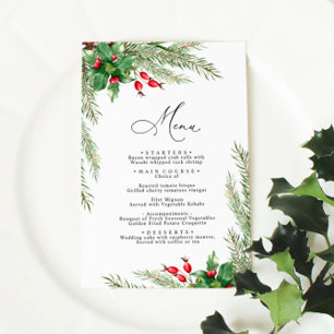Christmas Red Berries Wedding Menu