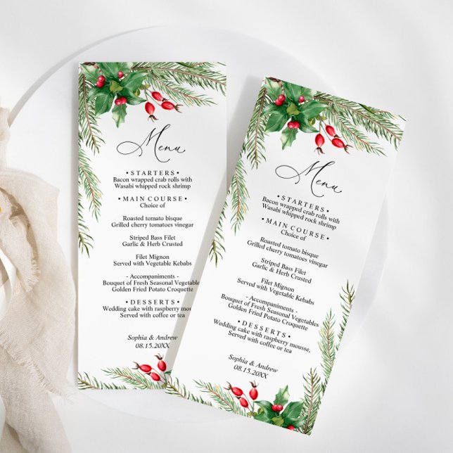 Christmas Red Berries Wedding Menu (Creator Uploaded)