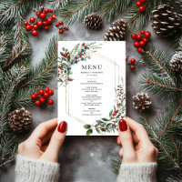 Christmas Red Berries Winter Greenery Wedding