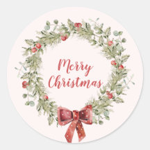 Christmas Red Berries Wreath holiday Sticker