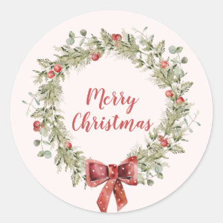 Christmas Red Berries Wreath holiday Sticker