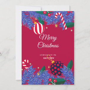 Christmas Red Berry Wreath Invitation