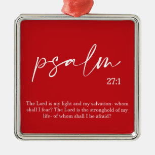 Christmas Red Bible Verse Metal Ornament