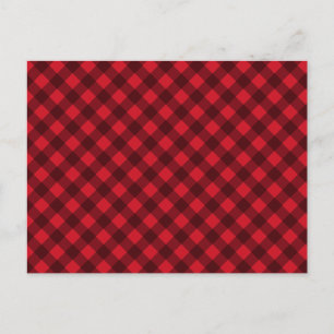 Christmas Red & Black Buffalo Plaid Holiday Postcard