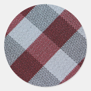 Christmas Red Buffalo Plaid Pattern Classic Round Sticker
