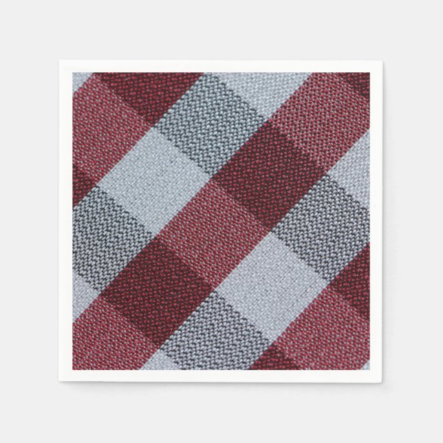 Christmas Red Buffalo Plaid Pattern Napkin (Front)