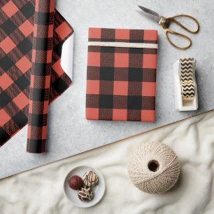 Christmas Red Buffalo Plaid Winter Wrapping Paper