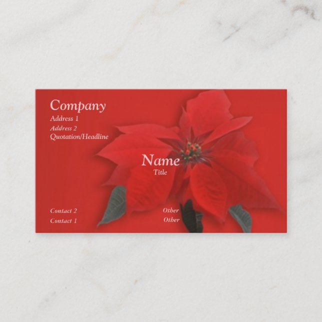 Christmas Red Business Card (Front)