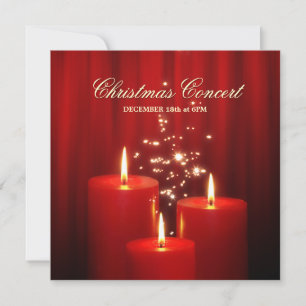 Christmas Red Candles concert invitation