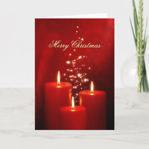 Christmas Red Candles greeting card