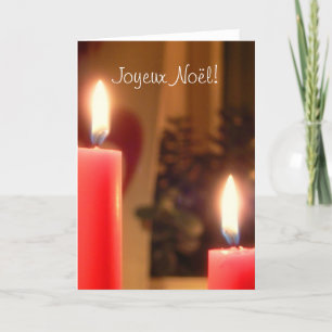 Christmas Red candles greeting card