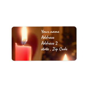 Christmas Red candles Label