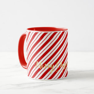 Christmas Red Candy Cane Stripes Cute Xmas Family Mug