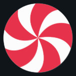 CHRISTMAS RED CANDY CLASSIC ROUND STICKER<br><div class="desc">Christmas candy part of the cute cookies and cocoa christmas collection</div>