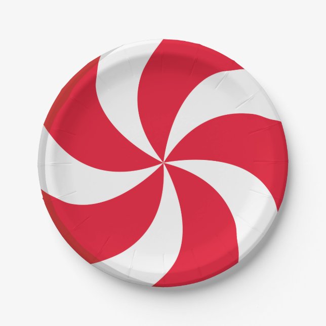 CHRISTMAS RED CANDY PAPER PLATE (Front)