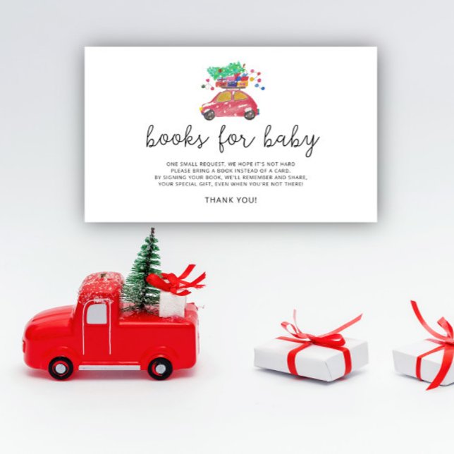 Christmas red car books for baby enclosure card (Creator Uploaded)