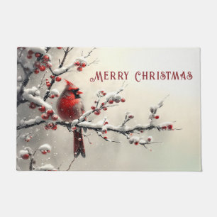 Christmas Red Cardinal Holiday Doormat