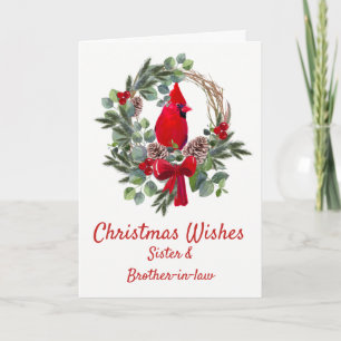Christmas Red Cardinal Sister Brother in Law Holiday Card