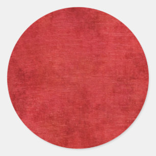 Christmas Red Chenille Fabric Texture Classic Round Sticker