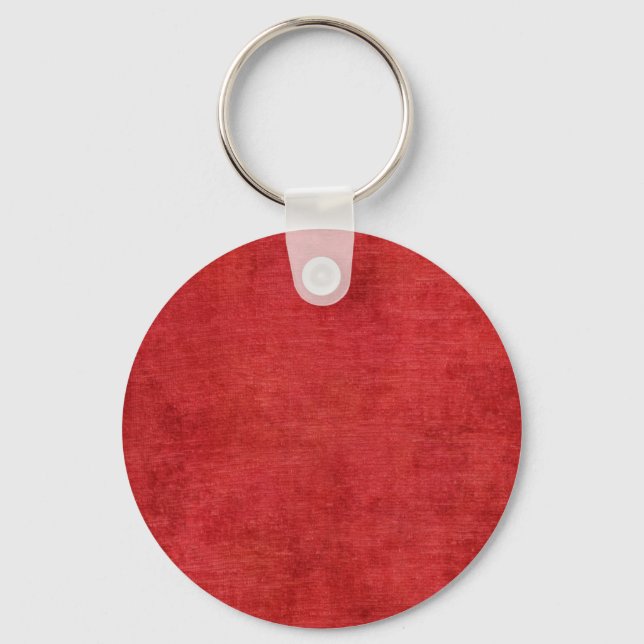 Christmas Red Chenille Fabric Texture Key Ring (Front)