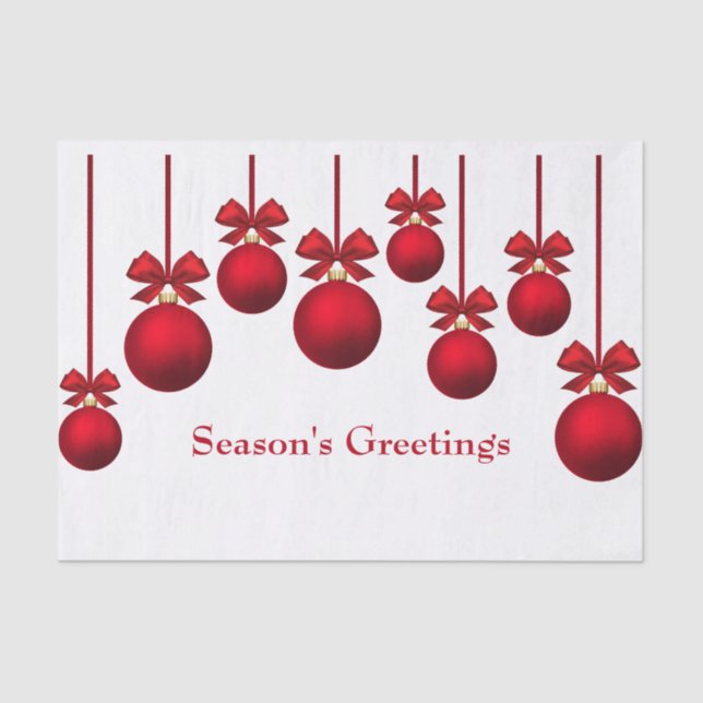 Christmas Red Christmas Balls with Ribbon Tissue Paper (Front)