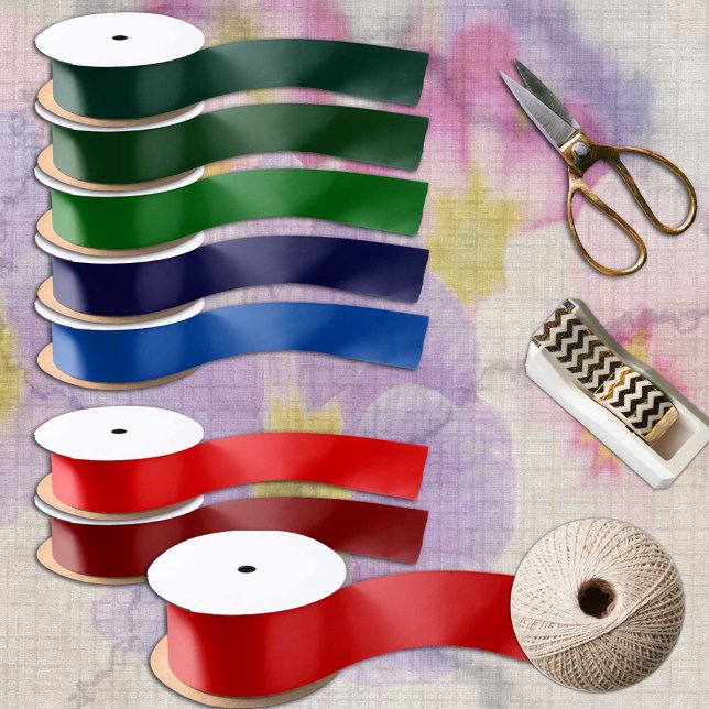 Christmas Red Colour solid minimalist Satin Ribbon (Creator Uploaded)