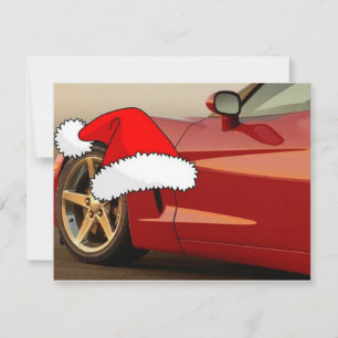 Christmas Red Corvette Holiday Card
