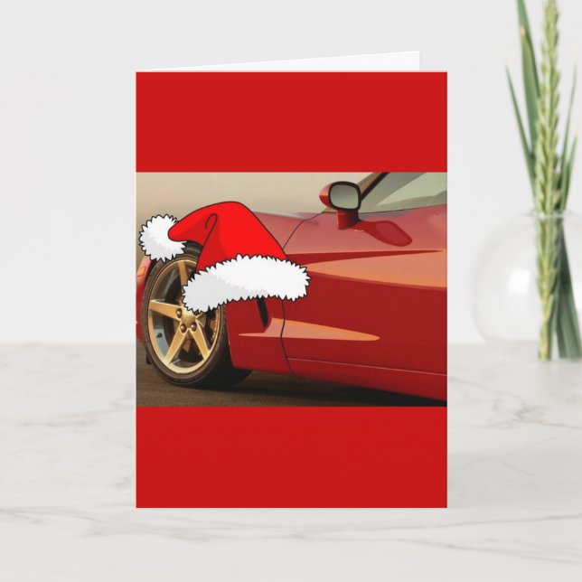 Christmas Red Corvette Holiday Card (Front)