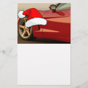 Christmas Red Corvette Stationery