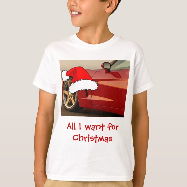 Christmas Red Corvette T-Shirt (Front)