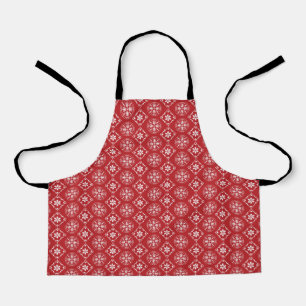 Christmas Red Cute Simple Snowflake Pattern  Apron