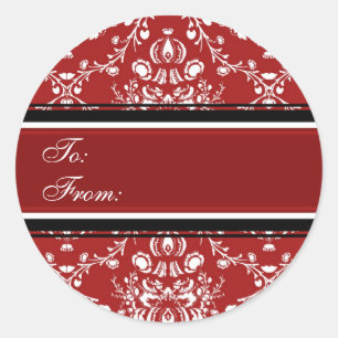 Christmas Red Damask Gift Tags