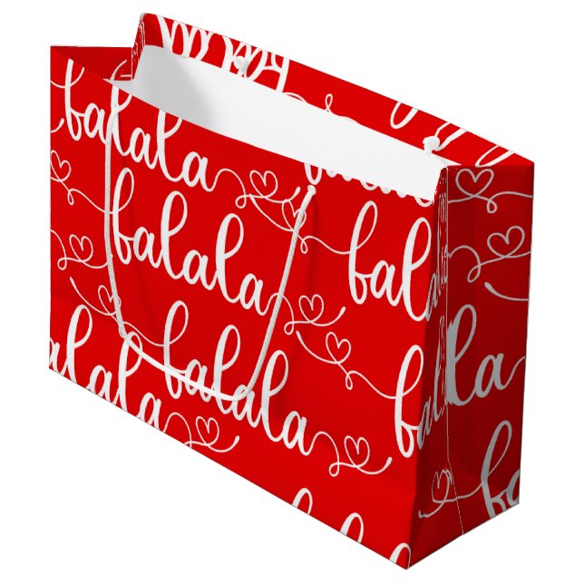 Christmas Red FaLaLaLaLa Gift Bag (Front Angled)