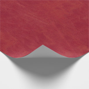 Christmas Red Faux Leather Texture Wrapping Paper