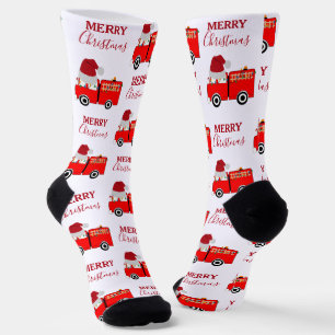 Christmas Red Fire Truck Socks