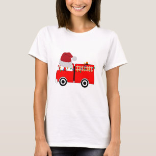 Christmas Red Fire Truck T-Shirt