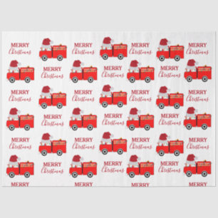 Christmas Red Fire Truck Tissue Paper