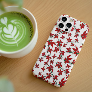 Christmas red floral botanical iPhone 16 case