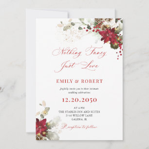 Christmas Red Floral Wedding Invitations