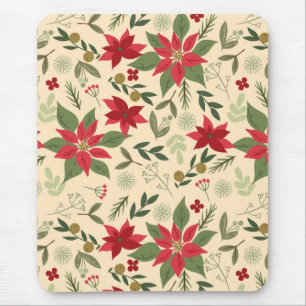 Christmas Red Flowers Pattern-11600 Mouse Pad