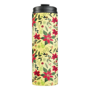 Christmas Red Flowers Pattern-11600 Thermal Tumbler