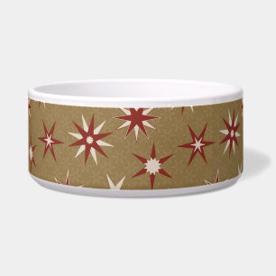  Christmas Red Geo Stars - on gold pattern.